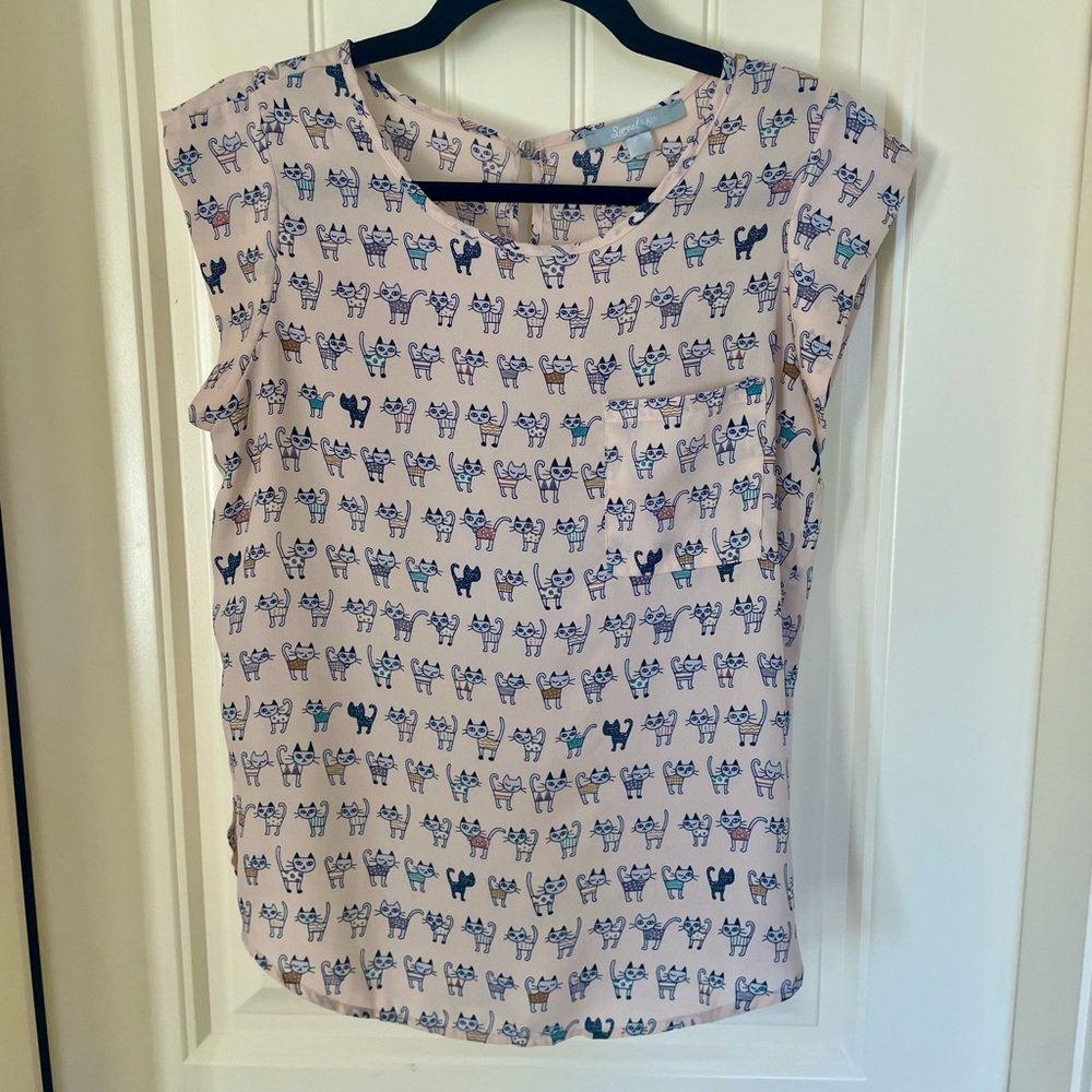 Cat print blouse
